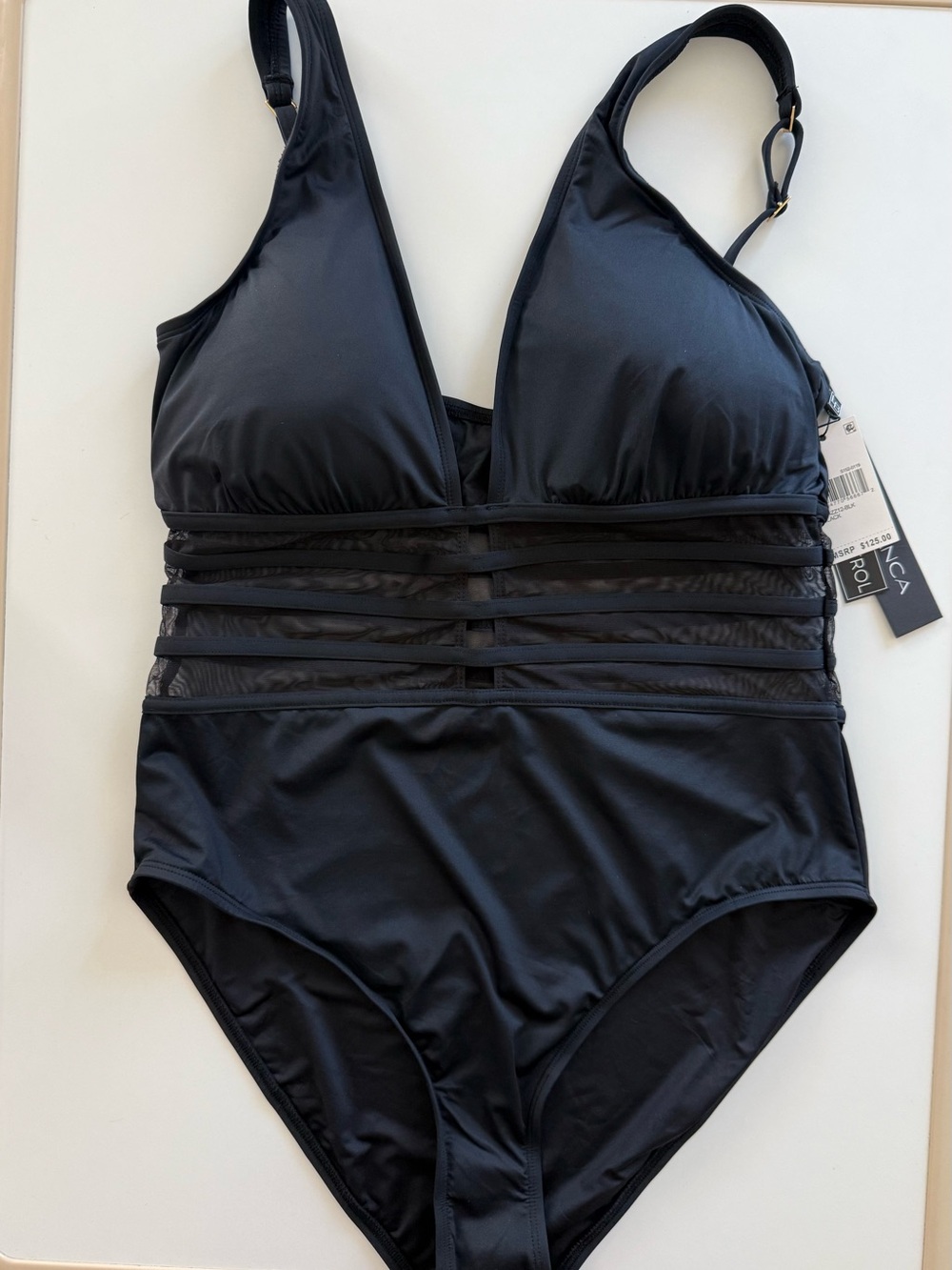 La Blanca Black One-Piece Strappy Waist Swimsuit